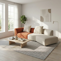 5 Seater Full Fabric Curved Sofa