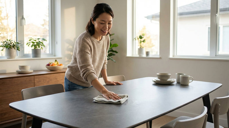 How to Clean Your Sintered Stone Dining Table (It's Stupidly Easy)