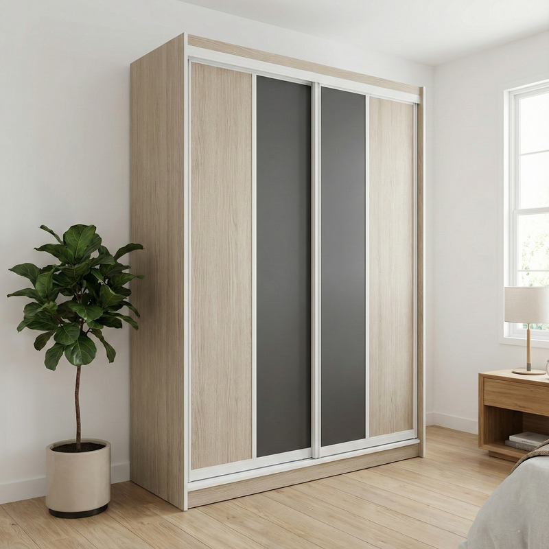 Modern Two-Tone Sliding Wardrobe
