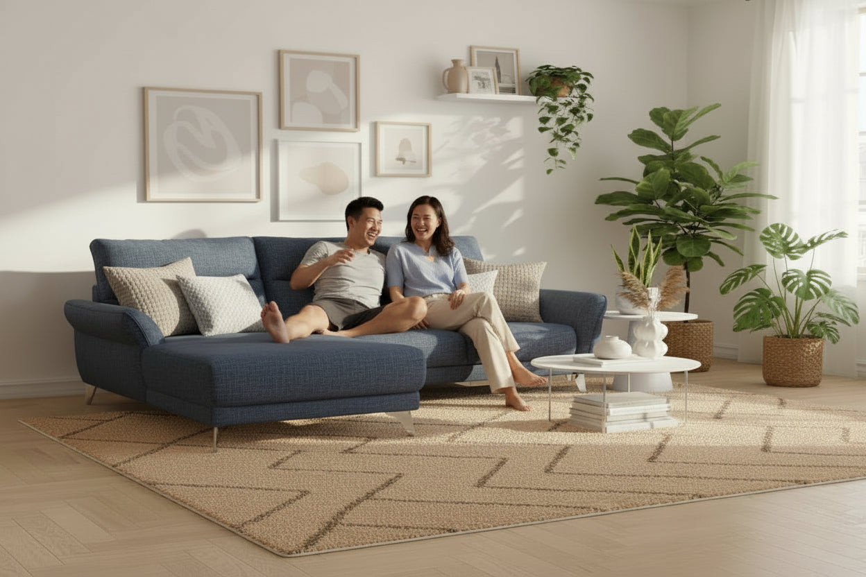 Cozy L-Shape Fabric Sofa