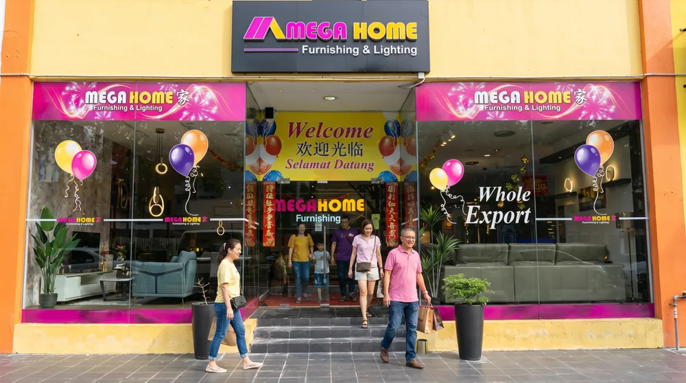 Megahome Furnishing showroom storefront at 615 Lorong 4 Toa Payoh