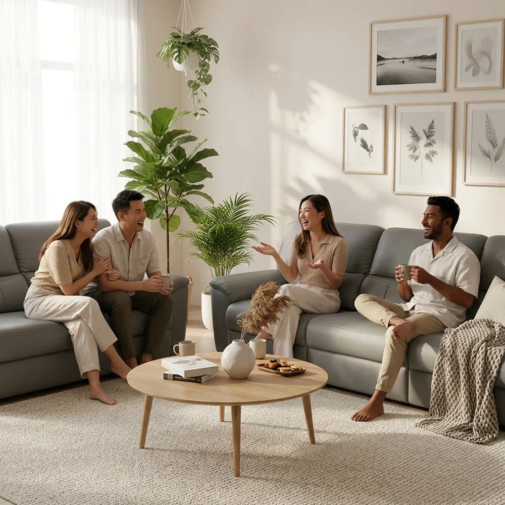 Cosmos Fabric Sofa in a bright Singapore home