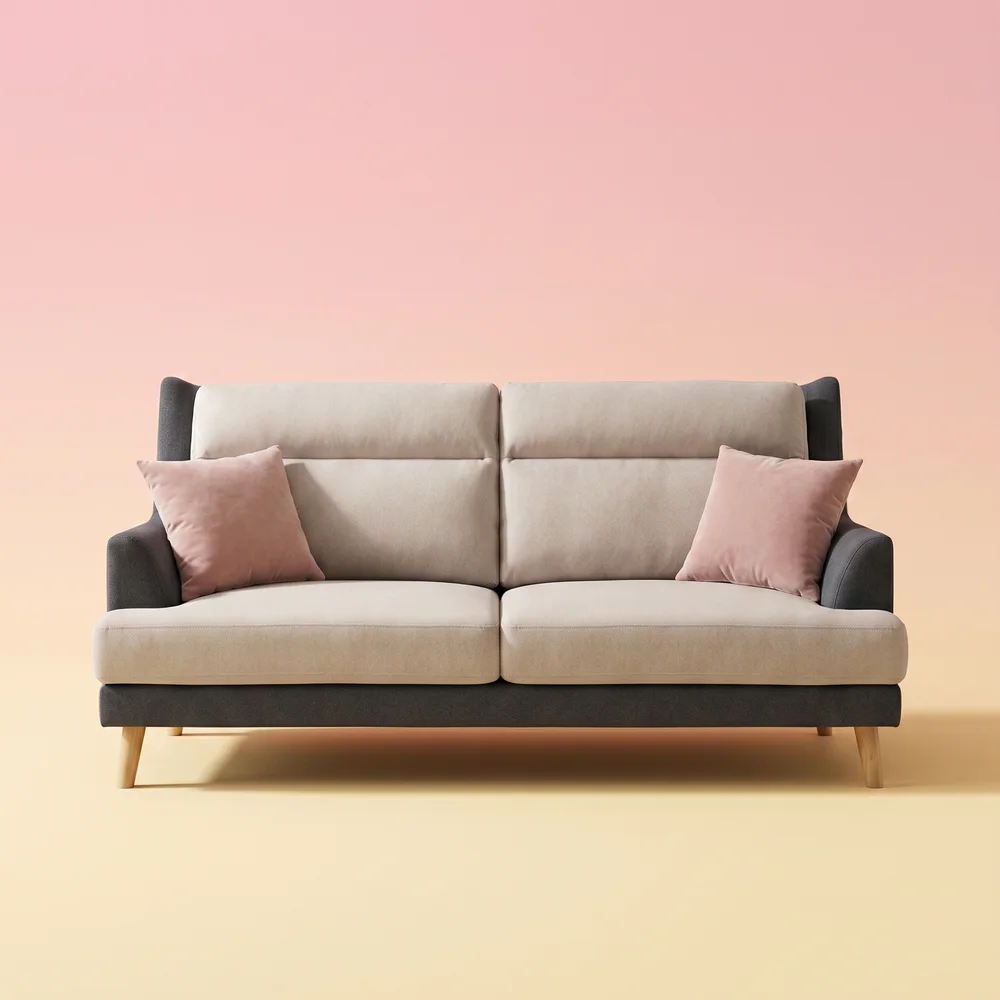 3 Seater Detachable Cushion Fabric Sofa