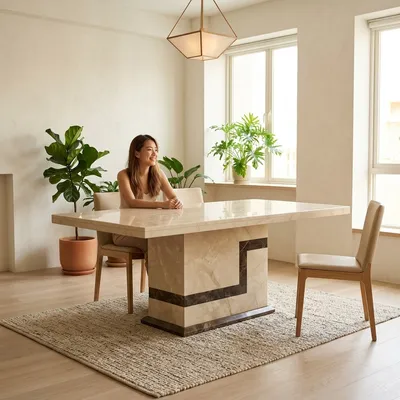UrbanEdge Dining Table in a bright Singapore home