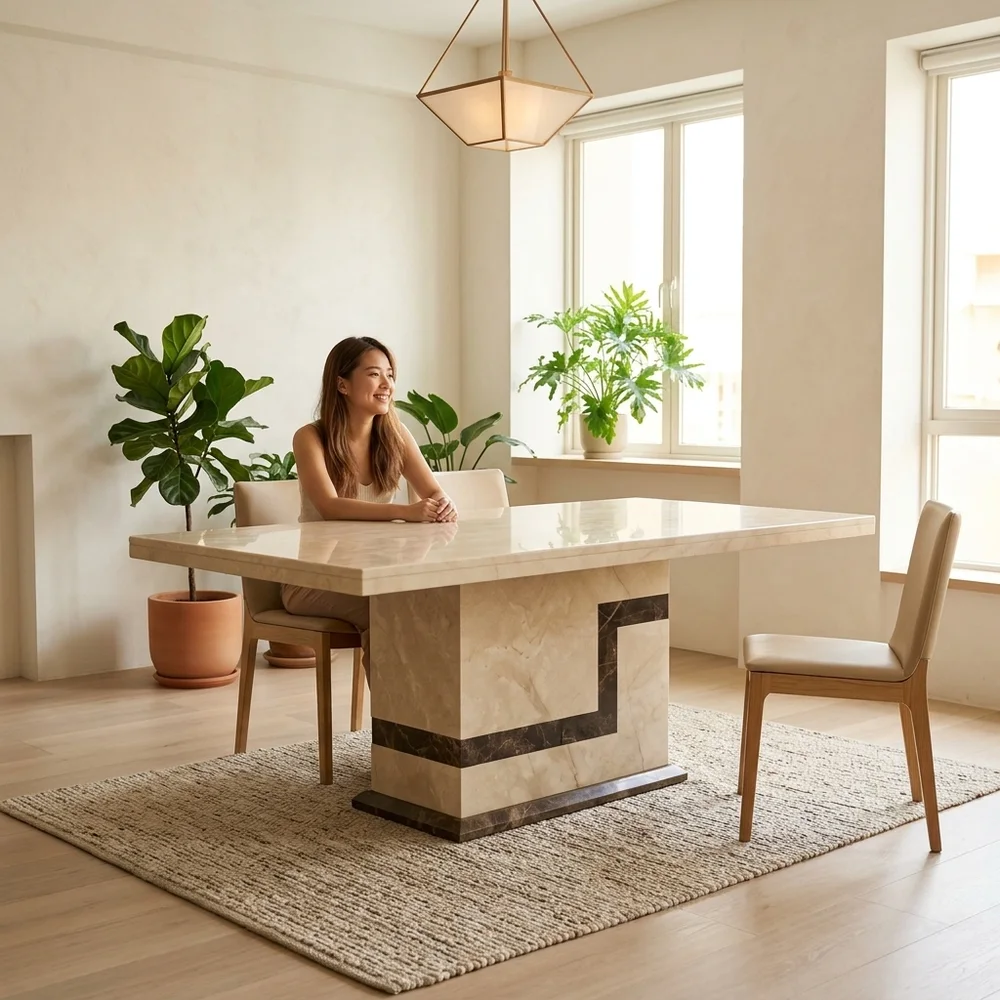 UrbanEdge Dining Table in a bright Singapore home