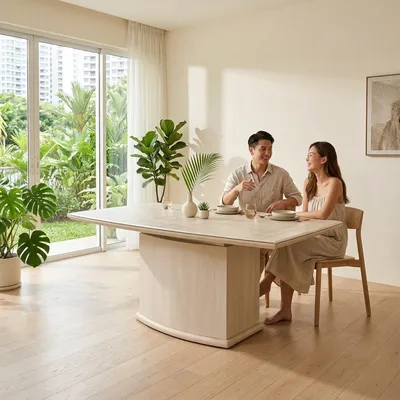 StoneEdge Dining Table in a bright Singapore home