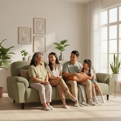 Felix Fabric Sofa in a bright Singapore home
