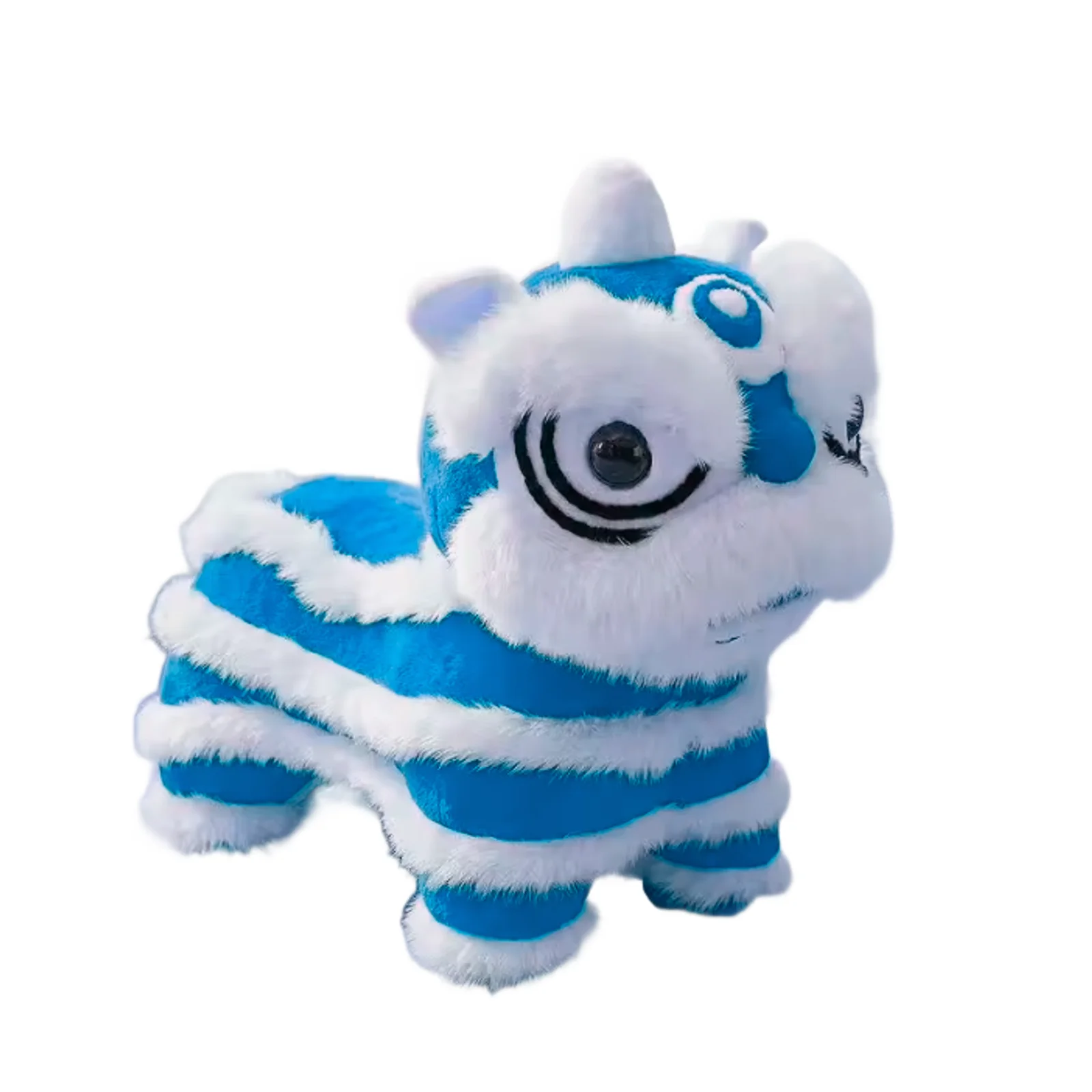 Blue lion dance plush stool