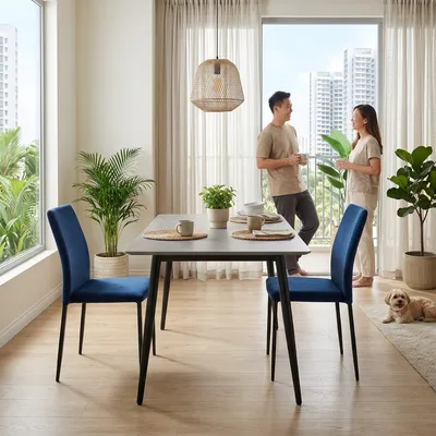 Modern Sintered Stone Dining Set in a bright Singapore home