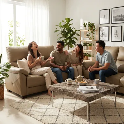 Orion Fabric Recliner Sofa in a bright Singapore home