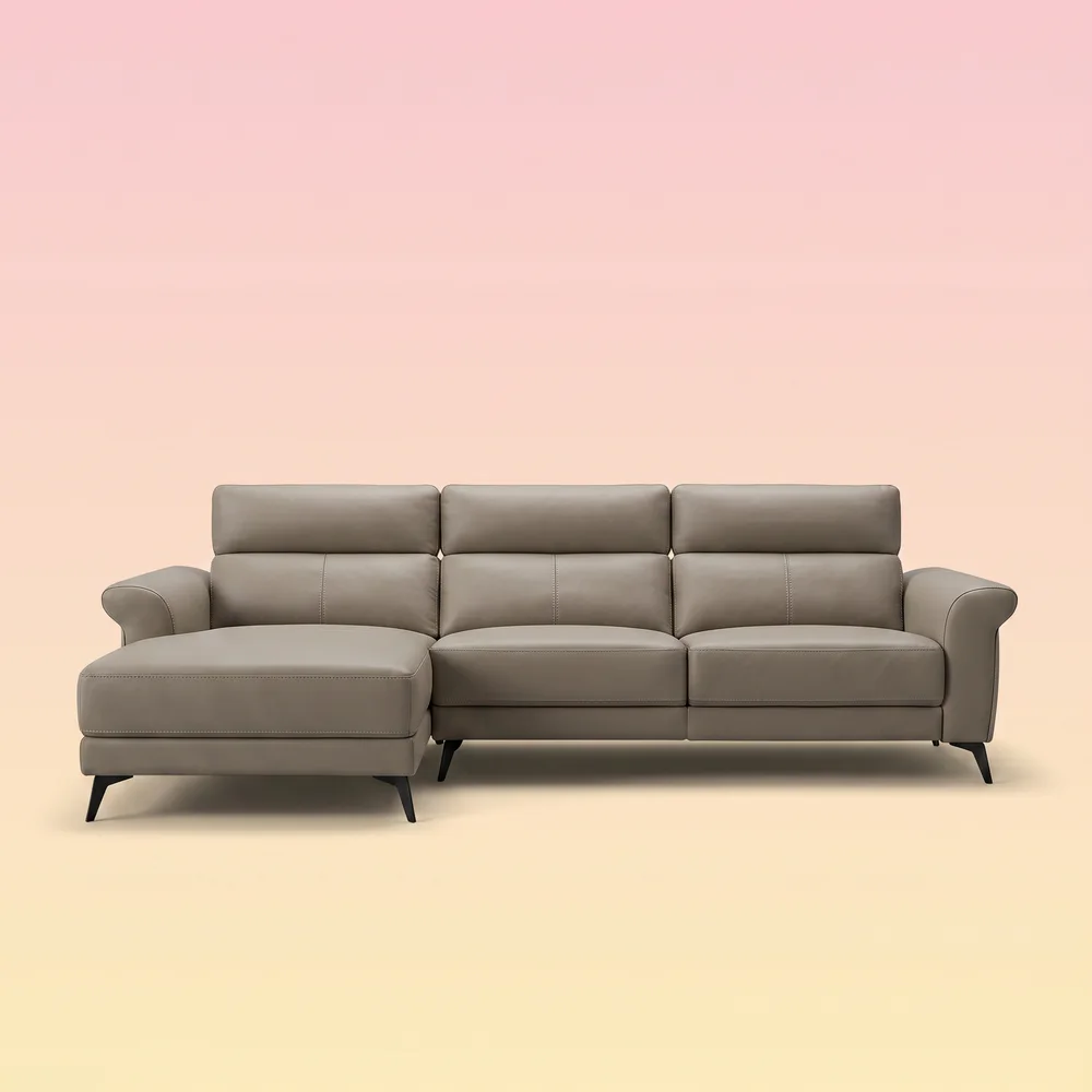 Primo L-Shape Half Leather Recliner Sofa