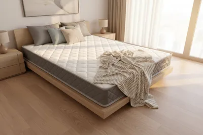 Rucas Serenity Essential Cool Mattress on a made bed